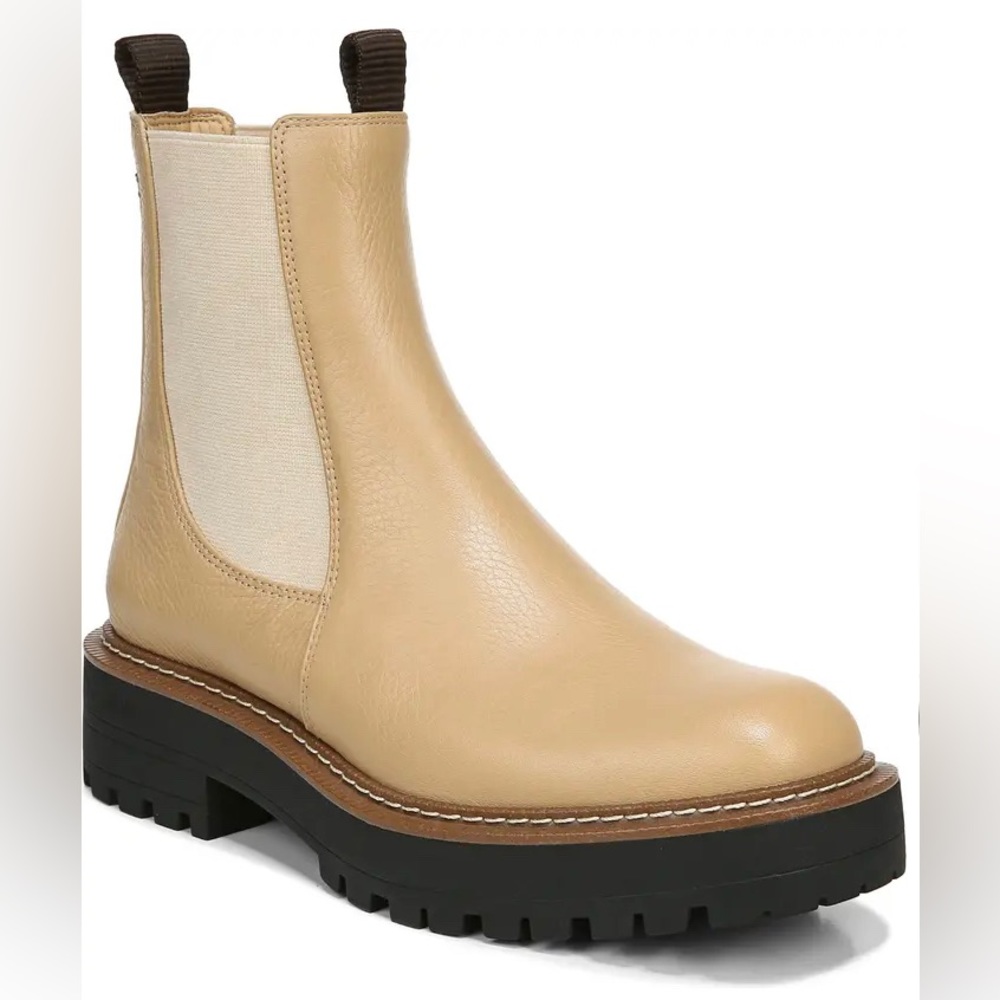 Sam Edelman Women’s 6.5W LAGUNA Sesame LEATHER Waterproof Chelsea Boot MRP $170
